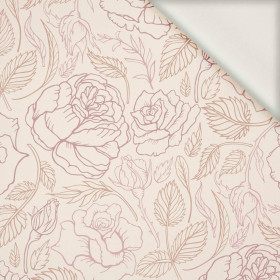 PINK ROSES / CONTOUR  - viscose woven fabric