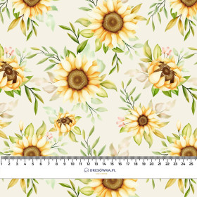 PASTEL SUNFLOWERS PAT. 1 - viscose woven fabric