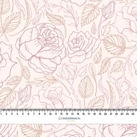PINK ROSES / CONTOUR  - viscose woven fabric