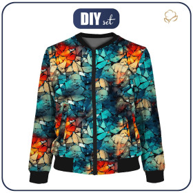 WOMEN’S BOMBER JACKET (KAMA) - ANIMALS CRACKED pat.3 (elephant) - sewing set