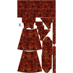 WRAP FLOUNCED DRESS (ABELLA) - ANIMAL SKIN pat.12 - sewing set