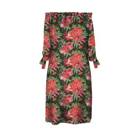 DRESS "CARMEN" XXL - AZALEAS - crepe 