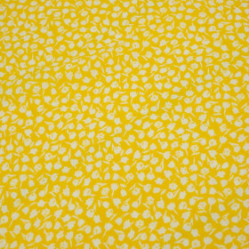 COLORFUL FLOWERS / yellow - viscose woven fabric