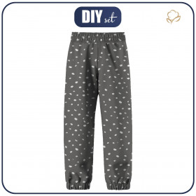 CHILDREN'S SOFTSHELL TROUSERS (YETI) - WHITE TRACES / grey (MAGICAL CHRISTMAS FOREST)