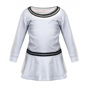 Peplum kid’s blouse with transfer rhinestones (ANGIE) - white 134-140 - sewing set
