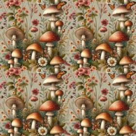 BOTANICAL FOREST wz.3 - Woven Fabric for tablecloths