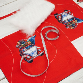 CHRISTMAS STOCKING - SANTA’S CART / grey