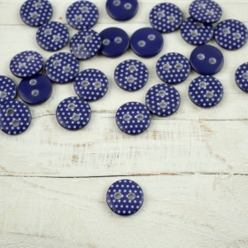 Plastic button with dots small - cornflo