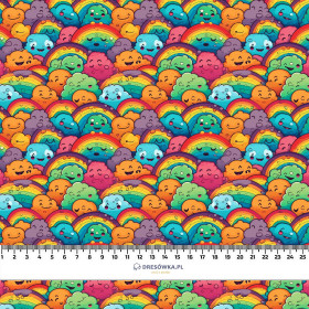 COLORFUL CLOUDS - looped knit fabric with elastane ITY