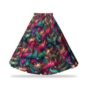 Skirt panel "MAXI"/ Colorful feathers