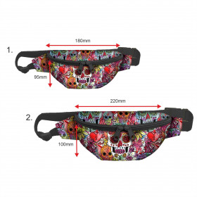 HIP BAG - SKULLS pat. 4 / colorful (DIA DE LOS MUERTOS) / Choice of sizes