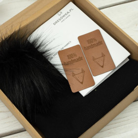 BLACK / fox - Cap and loop creative sewing set