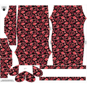 DRESS "CARMEN" - RED FLOWERS pat. 3 - sewing set