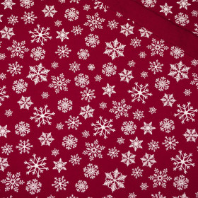 SNOWFLAKES / burgundy - French terry with elastane 