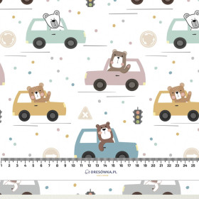 COLORFUL CARS / traffic lights (CITY BEARS) - Cotton interlock