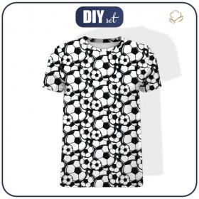 MEN’S T-SHIRT M - FOOTBALLS / white - single jersey 