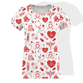 WOMEN’S T-SHIRT - MEDICAL RESCUE (HOBBIES AND JOBS) - red / white - single jersey
