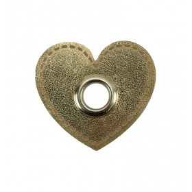 Washer with eyelet Heart - light gold