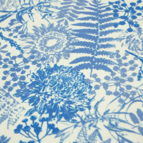 50cm BLUE FERNS (CLASSIC BLUE) - Cotton drill