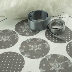 CHRISTMAS WREATH - SNOWFLAKES PAT. 2 / grey - sewing set