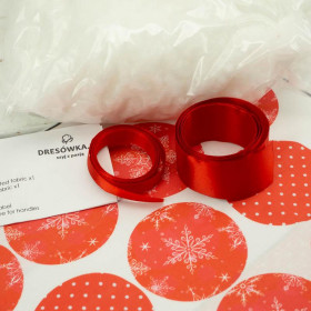 CHRISTMAS WREATH - SNOWFLAKES PAT. 2 / red - sewing set