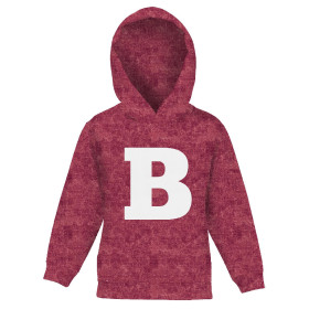 KID'S HOODIE (ALEX) -  "B" / acid wash maroon - looped knit fabric