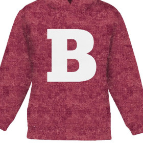 KID'S HOODIE (ALEX) -  "B" / acid wash maroon - looped knit fabric