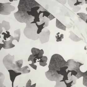 WATER-COLOR FLOWERS pat. 1 (grey) - single jersey with elastane 
