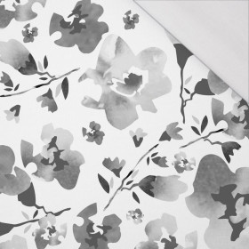 85cm WATER-COLOR FLOWERS pat. 1 (grey) - single jersey 120g