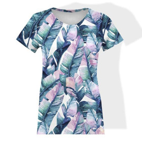 WOMEN’S T-SHIRT XS - WATER-COLOR LEAVES - single jersey 