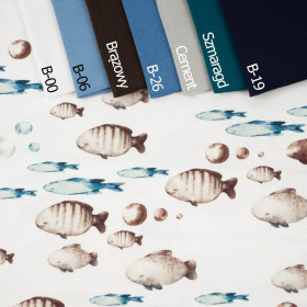 SHOAL (THE WORLD OF THE OCEAN)  - single jersey with elastane 