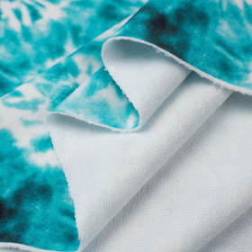 BATIK pat. 1 / sea blue - looped knit fabric