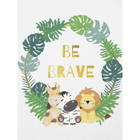 BE BRAVE (WILD & FREE) - Cotton woven fabric panel