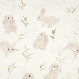 BEIGE BUNNIES (PASTEL BUNNIES) - looped knit fabric