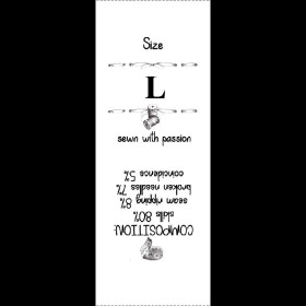European care tag "CENTIMETER" EN - 9 pcs set / Choice of sizes