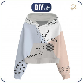 Cropped hoodie (IDA) - COLOR BLOCK pat. 3 - sewing set