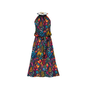 DRESS "DALIA" MAXI - COLORFUL LEAVES PAT. 2 - sewing set