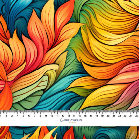 COLORFUL LEAVES pat. 4 - looped knit fabric