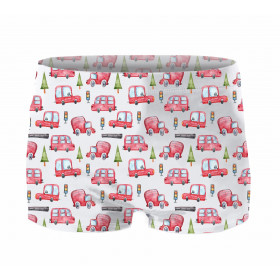 Boy's swim trunks - RED BUSSES pat. 1 (CITY WORLD) - sewing set