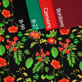 MINI RED GARDEN (PARADISE GARDEN)  - looped knit fabric
