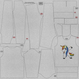 Children's tracksuit (MILAN) - DABBING UNICORN / M-01 melange light grey - looped knit fabric