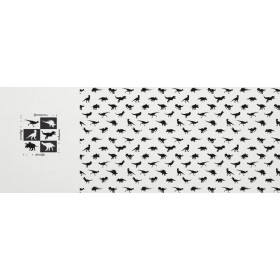 DINO BLACK / white - Panoramic panel - looped knit fabric with elastane