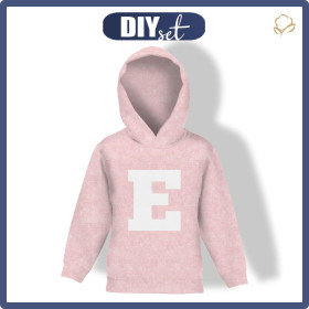 KID'S HOODIE (ALEX) - "E" / acid wash pale pink - sewing set