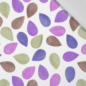 BIG LEAVES MIX / violet - Cotton woven fabric