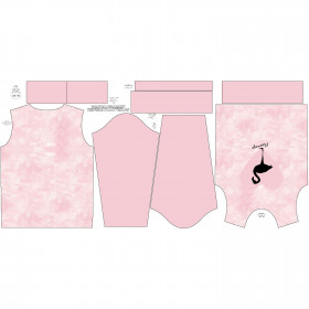 CHILDREN'S (NOE) SWEATSHIRT - FLAMINGO / CAMOUFLAGE pat. 2 (pale pink) - sewing set