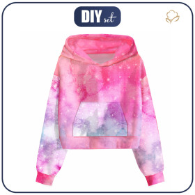 Cropped hoodie (IDA) - WATERCOLOR GALAXY PAT. 5 - sewing set