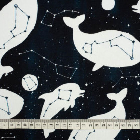 GALACTIC OCEAN (GALACTIC ANIMALS) / navy - looped knit fabric