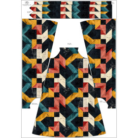 DRESS "DALIA" MAXI - GEOMETRIC PAT. 1 - sewing set