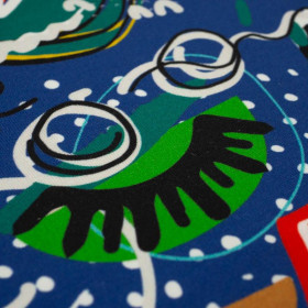 GRAFFITI / eye (SCHOOL DRAWINGS) - looped knit fabric