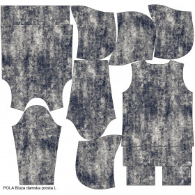 CLASSIC WOMEN’S HOODIE (POLA) - GRUNGE (navy) - looped knit fabric 